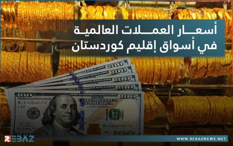 أسعارالذهب و العملات العالمية في أسواق إقليم كوردستان