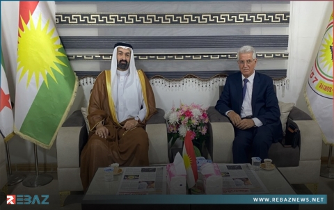 محمد إسماعيل سكرتیر الدیمقراطي الكوردستاني-سوريا يستقبل الشيخ عبدالله أحمد دهام الهادي الجربا 