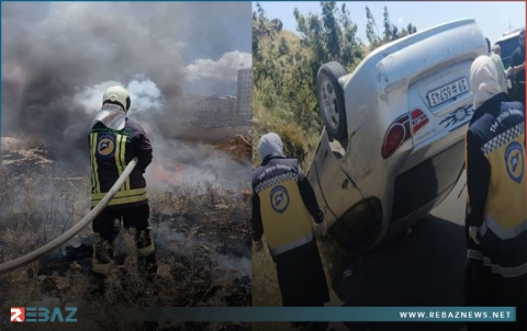 الدفاع المدني يستجيب لـ143 حريقا وحادث سير في سوريا 