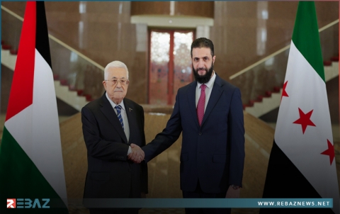 الرئيس السوري يستقبل الرئيس الفلسطيني في قصر الشعب 