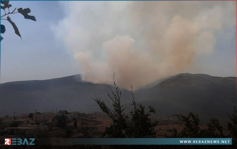 عفرين.. النيران تلتهم مساحات واسعة من الغطاء النباتي في سلسلة جبل هاوار 