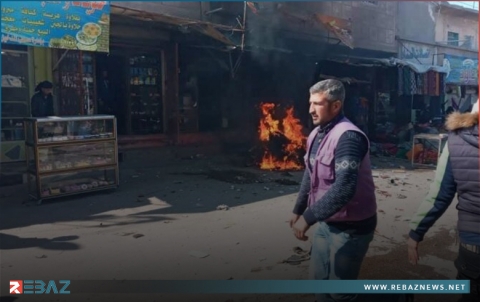  انفجار عنيف ضمن سوق مدينة البصيرة شرقي دير الزور