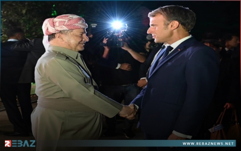 الرئيس بارزاني يستقبل الرئيس الفرنسي