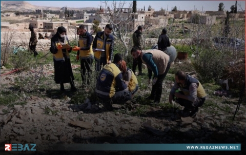انتشال رفات عدة أشخاص في قرية بمنطقة منبج شرقي حلب