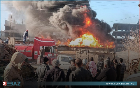 نشوب حريق في منطقة الصناعة القديمة بقامشلو