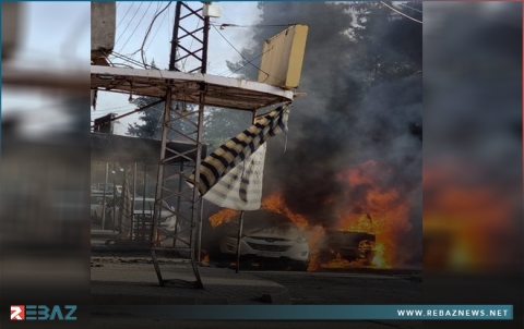 تفاصيل احتراق سيارتين في مدينة ديرك بكوردستان سوريا 