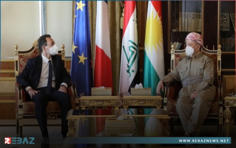 الرئيس بارزاني يبحث مخاوف عملية عسكرية تركية بشمال سوريا مع السفير الفرنسي ببغداد