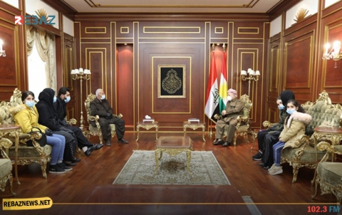 الرئيس بارزاني يستقبل ذوي الشهيد آوات طالب مجيد