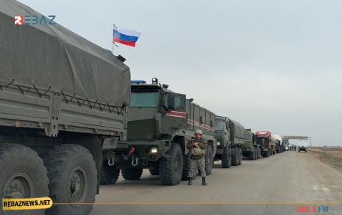 قافلة عسكرية روسية ضخمة تصل مدينة  قامشلو