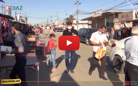 دوميز.. الكوردستاني - سوريا يوزع الكمامات على الأهالي