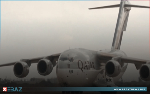 أول طائرة مساعدات قطرية تصل إلى مطار دمشق الدولي 
