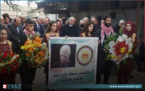 مراسيم تشييع المناضل خالد مشايخ في مدينة قامشلو