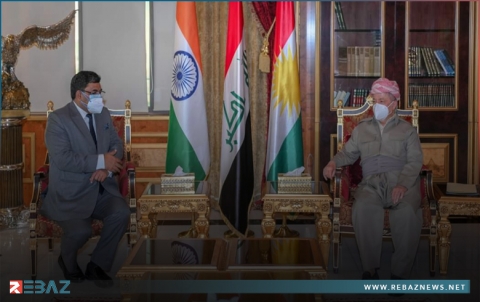 الرئيس بارزاني والسفير الهندي لدى بغداد يبحثان آخر التطورات السياسية في المنطقة