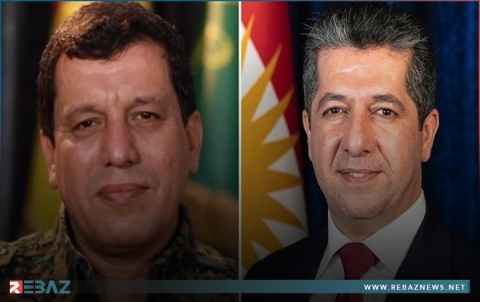 مسرور بارزاني يتلقى اتصالا هاتفيا من مظلوم عبدي 