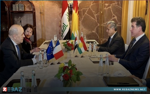 نيجيرفان بارزاني ولودريان يؤكدان الرغبة المشتركة لتمتين العلاقات بين إقليم كوردستان وفرنسا