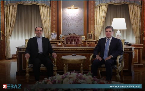رئيس إقليم كوردستان والقنصل الإيراني في أربيل يناقشان آخر تطورات الوضع في المنطقة بشكل عام