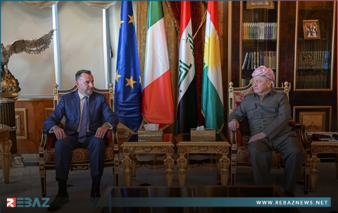 الرئيس بارزاني يستقبل السفير الإيطالي لدى العراق