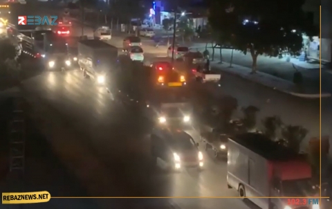 قافلة مساعدات لوجستية وعربات عسكرية للتحالف الدولي تدخل مدينة سرى كانيه