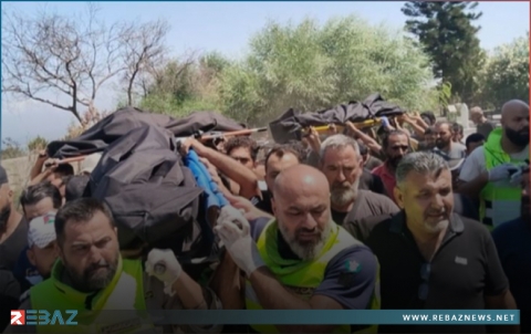 تشييع جثامين سوريين قضوا في غارة إسرائيلية جنوبي لبنان