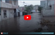 هطول الأمطار بغزارة في أربيل يشكل سيول جارفة ویتسبب بأضرار مادية